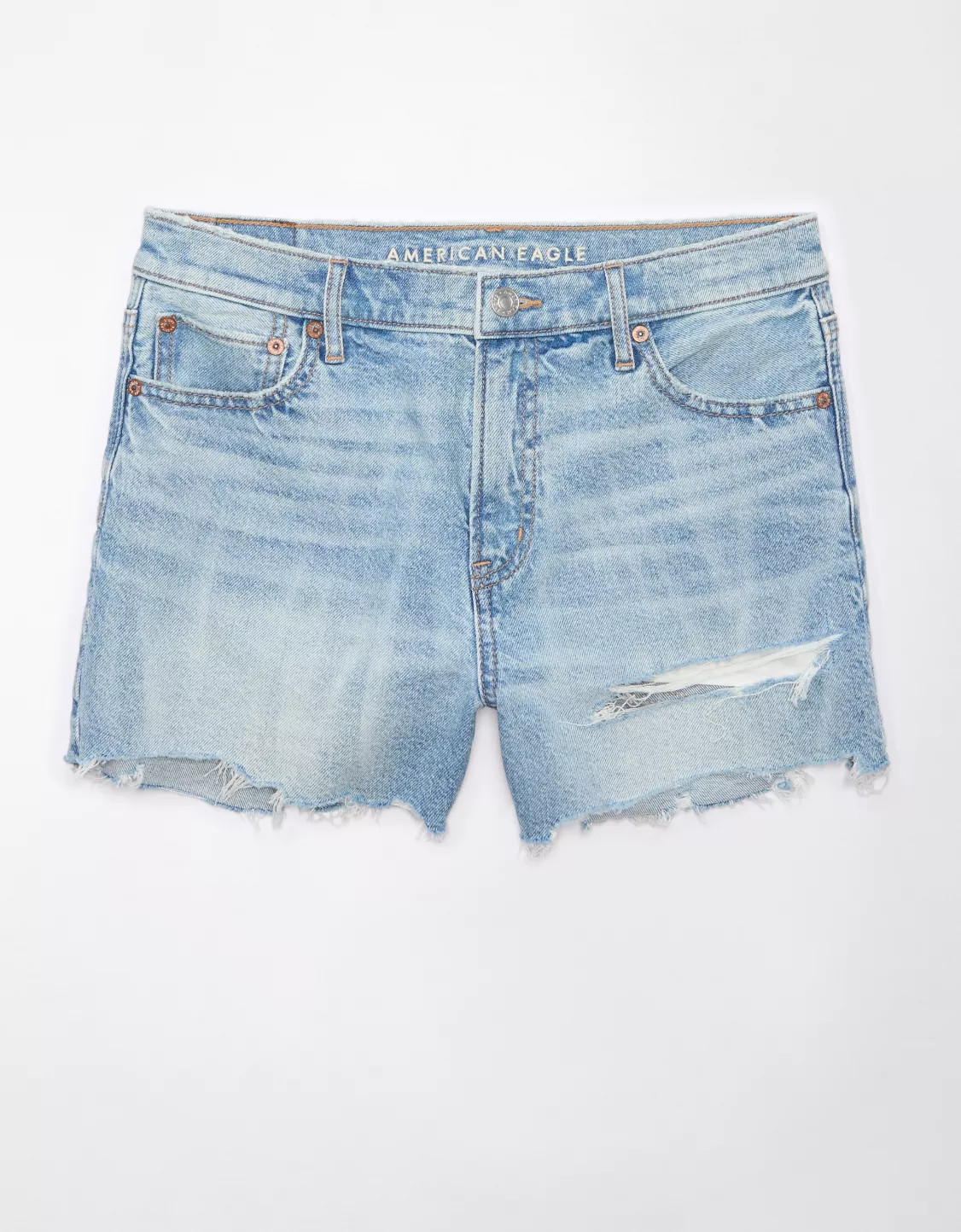 AE Strigid Super High-Waisted Relaxed Ripped Short | American Eagle Outfitters (US & CA)
