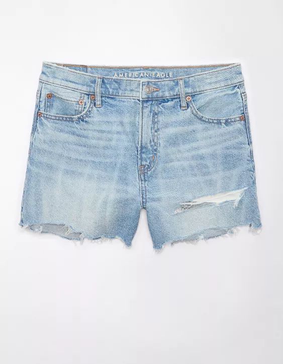 AE Strigid Super High-Waisted Relaxed Ripped Short | American Eagle Outfitters (US & CA)