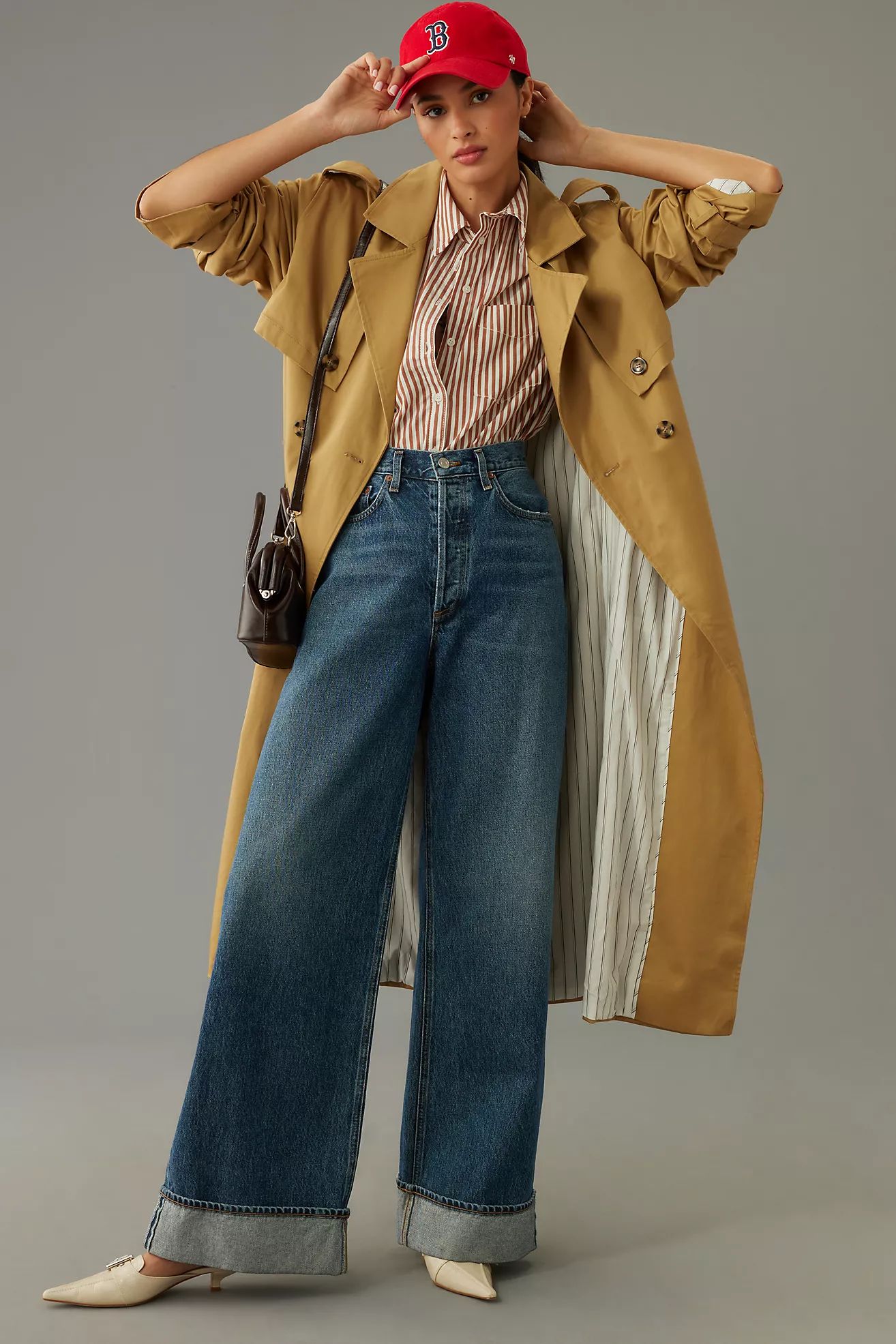 AGOLDE Dame High-Rise Cuffed Wide-Leg Jeans | Anthropologie (US)
