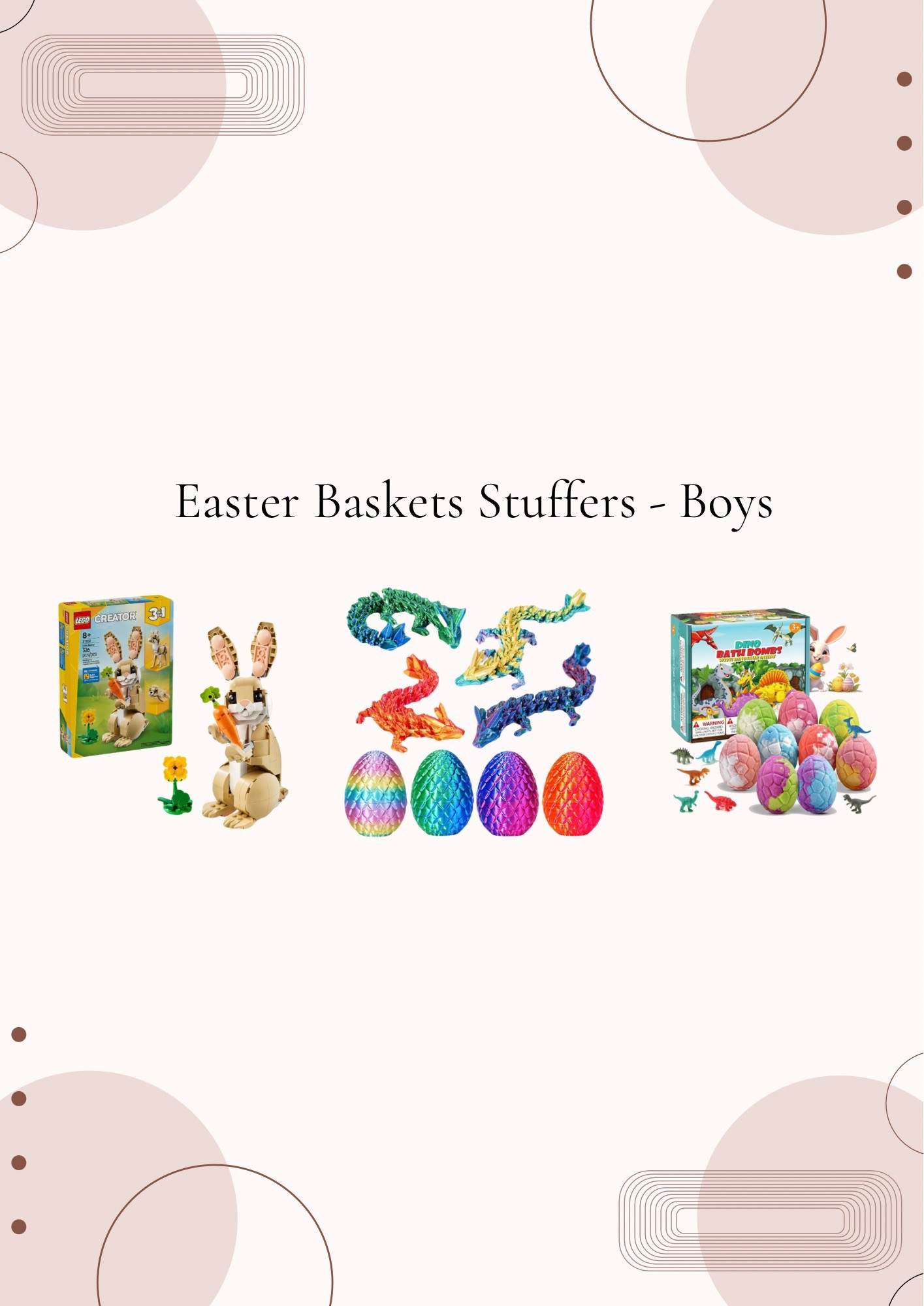 Easter Basket Stuffers for Boys

#easterbasketstuffers #easterbaskets #easterbasketideas #kidseasterbasket #easterfinds #ltkfind #ltkfinds #amazonfinds #legosforkids #easterlego