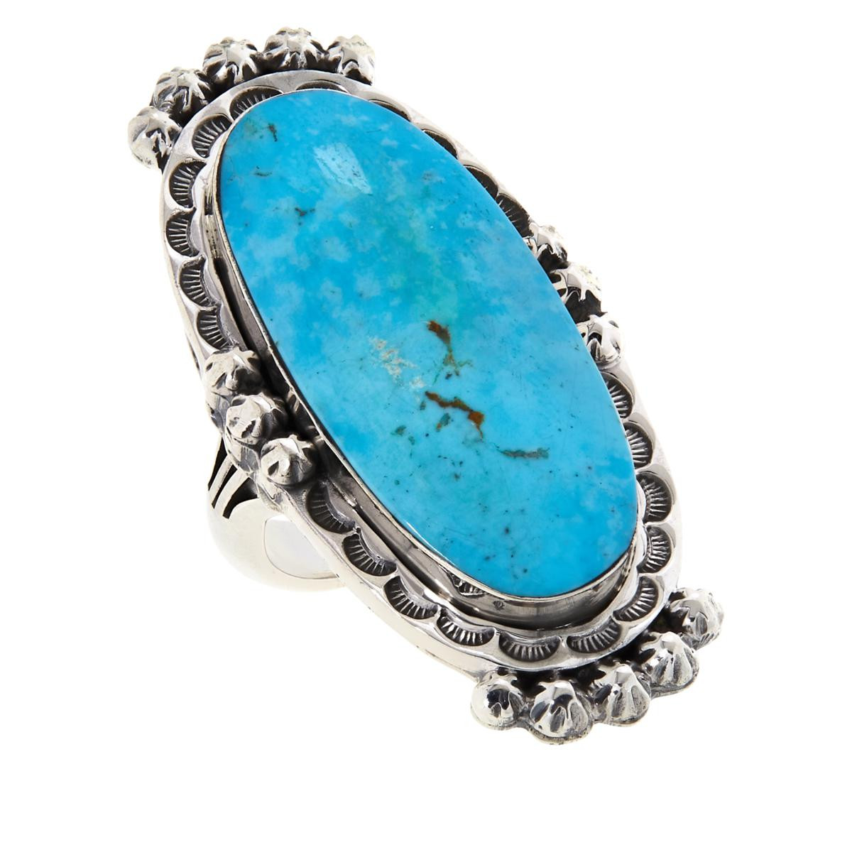 Chaco Canyon Sterling Silver Kingman Turquoise Oval Ring - 20665826 | HSN | HSN