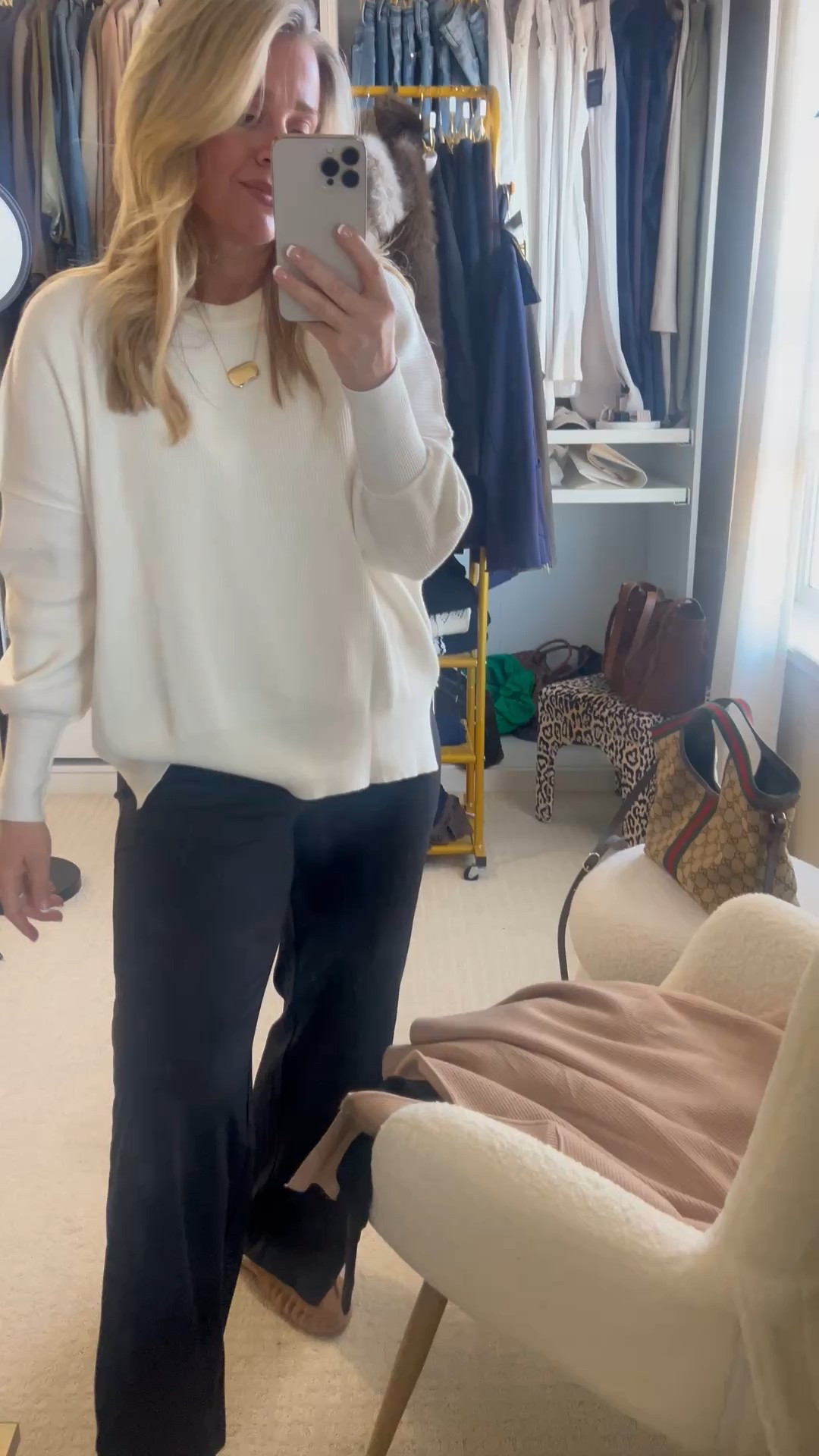 Authority)

Most oversized sweaters fall flat for one reason:
they’re soft, but they have no structure.

This one works because the details are intentional —
the drape instead of cling,
the batwing sleeve that gives room without bulk,
the side slit that adds movement,
and a fabric that actually holds its shape.

I pair it with wide-leg yoga pants, then add a structured bag.
That contrast is what elevates the whole look.

Soft pieces need structure.
That’s the difference.


⬇️Sizing information:
Medium in Sweate (size down if in between sizes.)
Wide leg large tts

👑"Helping you look good, feel good!" - Lindsey Denver

Over 40 fashion, over 50 style, midlife style, midsize fashion, Gen X style, body confidence, perimenopause style, mom outfits, over 45 style, over 50


#LTKMidsize #LTKFindsUnder50 #LTKOver40