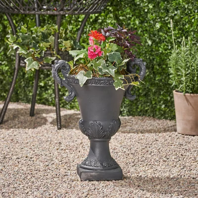 Sevobal Planters Lightweight Concrete Outdoor Flowerpot With Strange Appearance For Flowers, Herbs, And Plants, Black, 15.5"*15.5"*19.25" | Target
