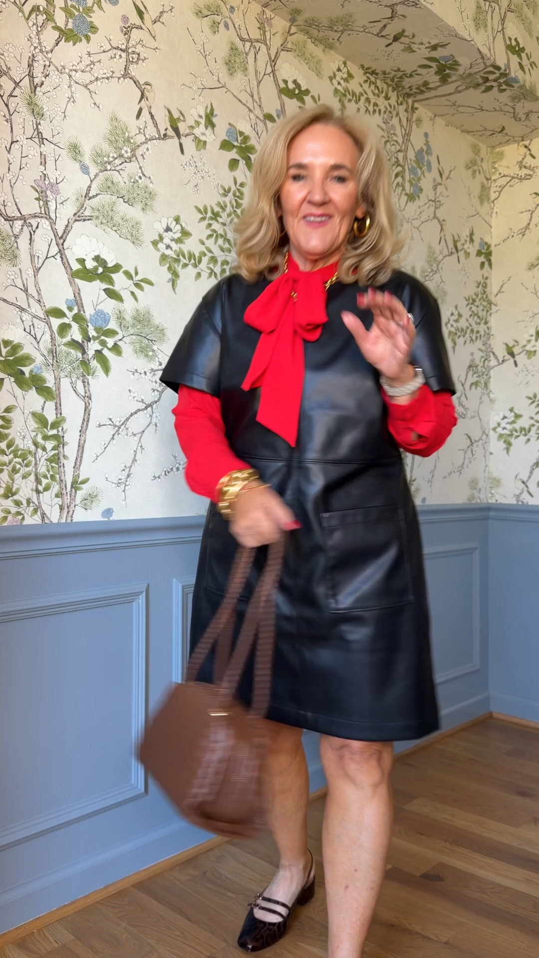 Dress size medium blouse size medium petite
My leopard flats are older and I actually don’t love how dark that she is with this dress. I’m linking some lighter colored leopard that I would like better.

Date night dress full leather dress fall dress

#LTKOver40 #LTKSaleAlert #LTKPetite