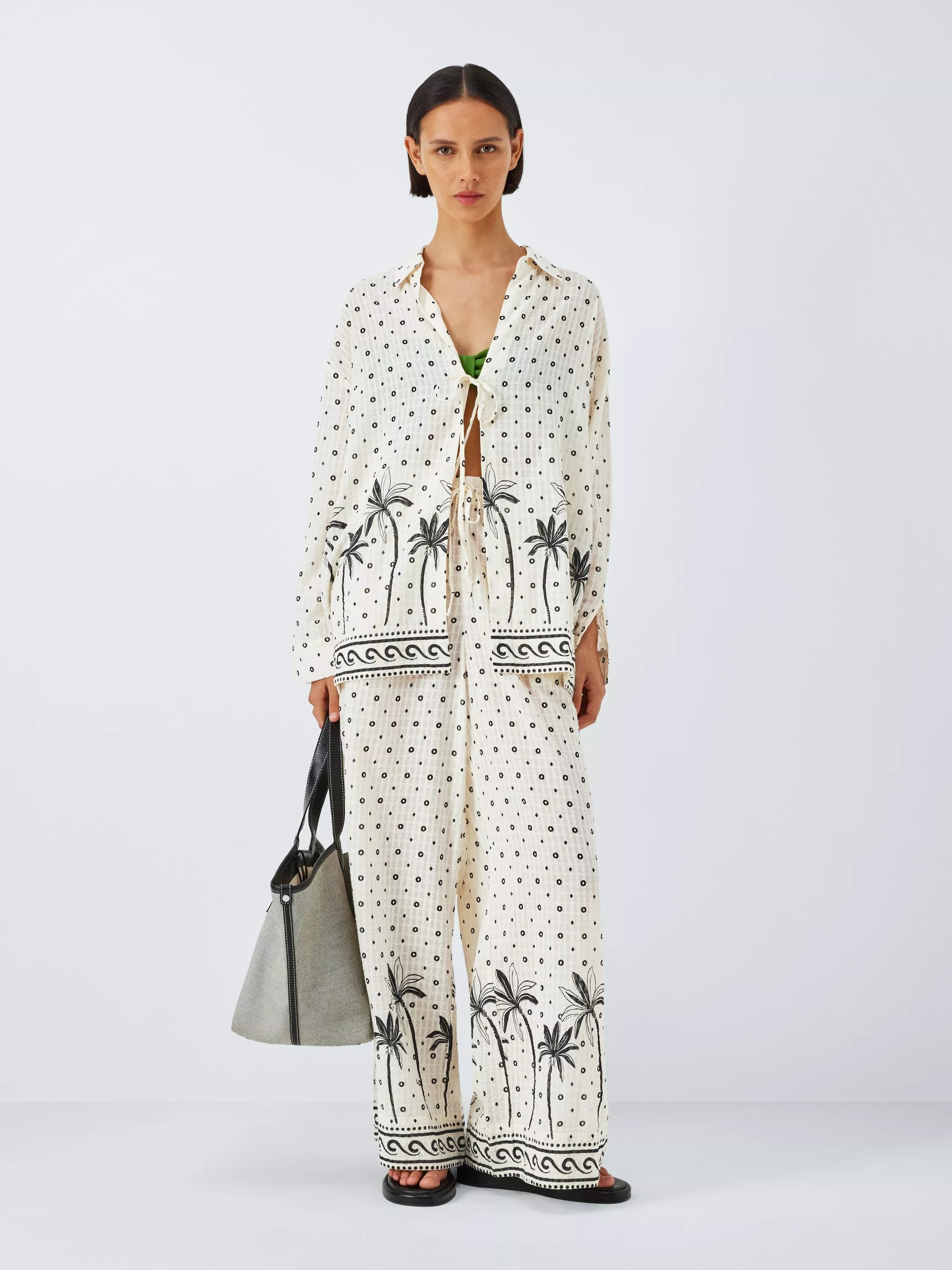 John Lewis Desert Palm Tie Top, Palm | John Lewis (UK)