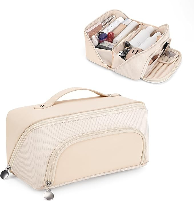 Lotour Makeup Bag Organizer Travel Cosmetic Bag, Large Capacity Skincare Bag for Women Girls, Por... | Amazon (US)