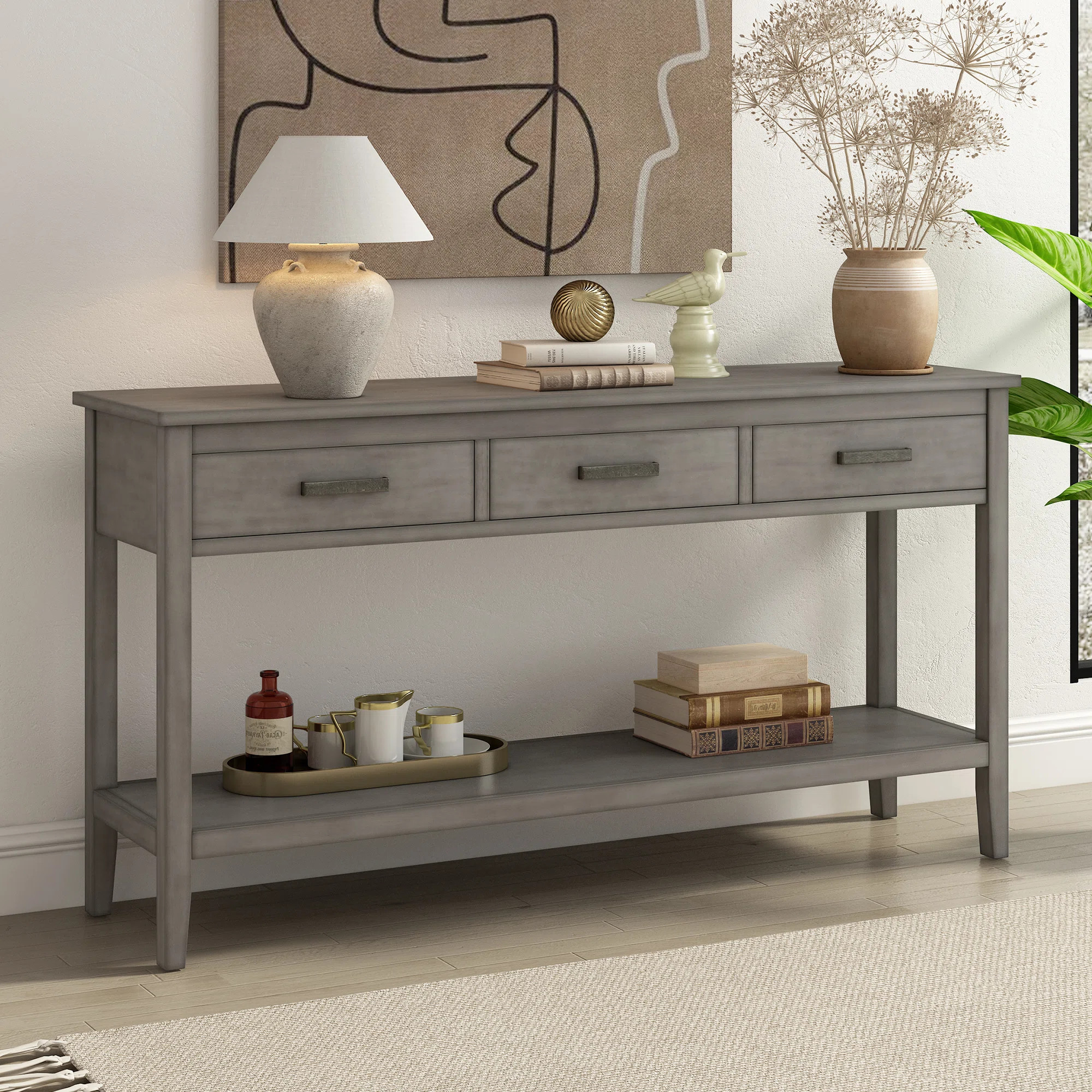 Red Barrel Studio® Modern 3-Drawer Console Table with Storage Shelf & Reviews | Wayfair | Wayfair North America