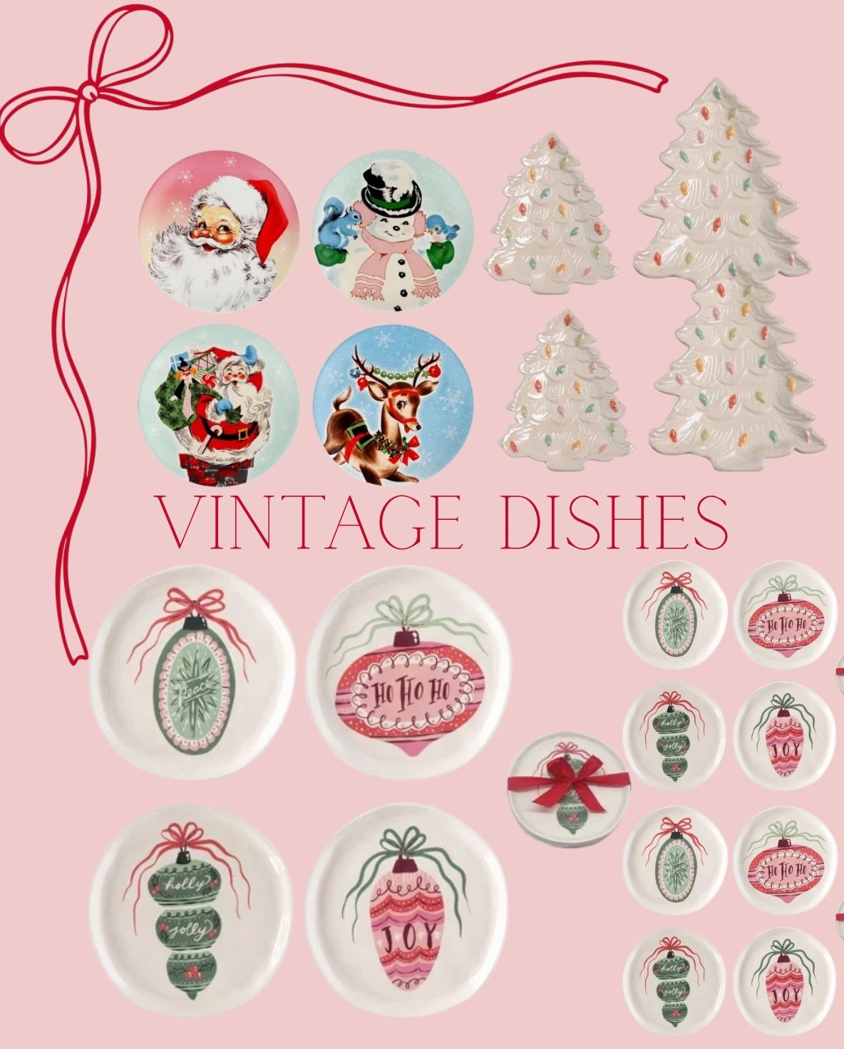 Christmas dishes 
Vintage Christmas 
Kitchen Christmas decor 
Santa plates 
Christmas platter 
Christmas party 

#LTKHome #LTKSaleAlert #LTKSeasonal