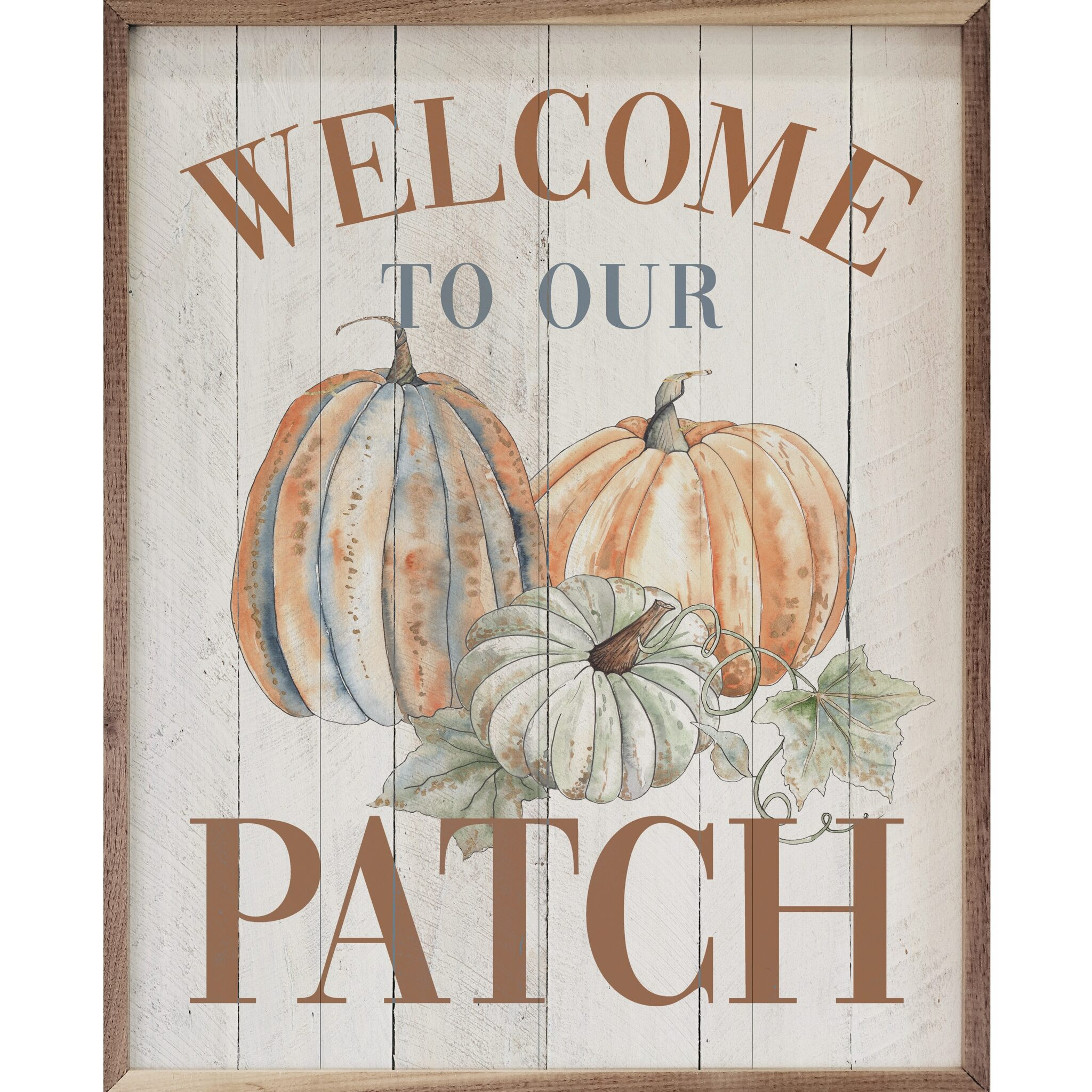 Welcome To Our Patch Pumpkins Whitewash Wooden Sign - Piper Classics | Piper Classics