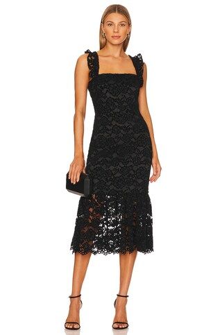 LIKELY Hara Lace Midi Dress in Black from Revolve.com | Revolve Clothing (Global)