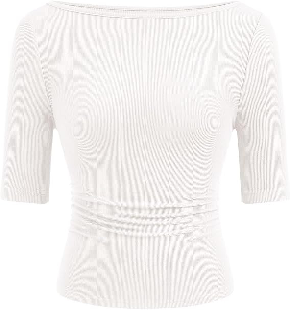 PRETTYGARDEN Womens Boat Neck Basic Short Sleeve Tops | Amazon (US)
