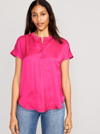 Dolman Sleeve Satin Popover Shirt for Women | Old Navy (US)