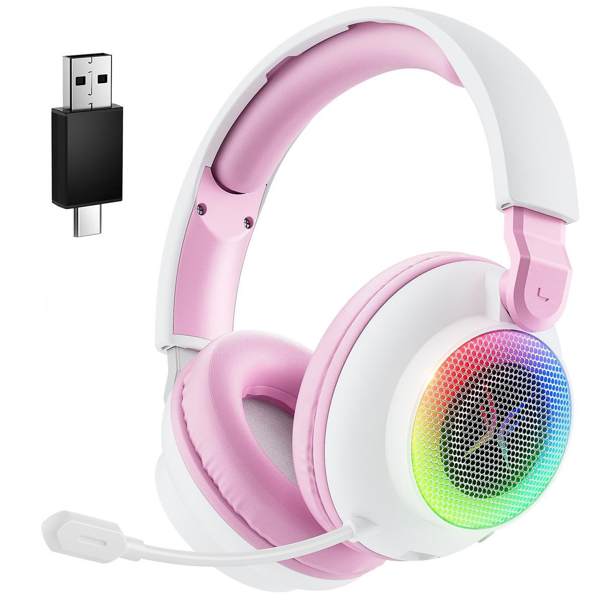 Tri-mode gaming headset, over-ear design, RGB lighting, noise cancellation, long battery life, mu... | Target
