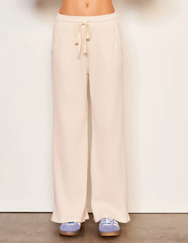 Women's Thermal Wide Leg Pant in Oyster | Sundry Clothing
