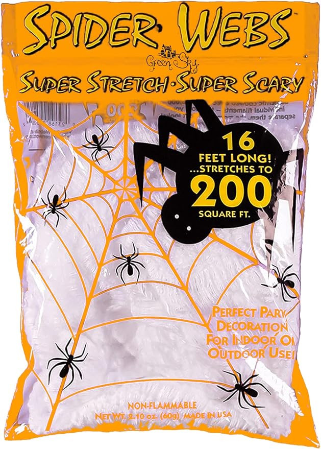 Spider Web, 200 Square Ft, Halloween Decorations, Spider Webs (200 Square Feet) | Amazon (US)