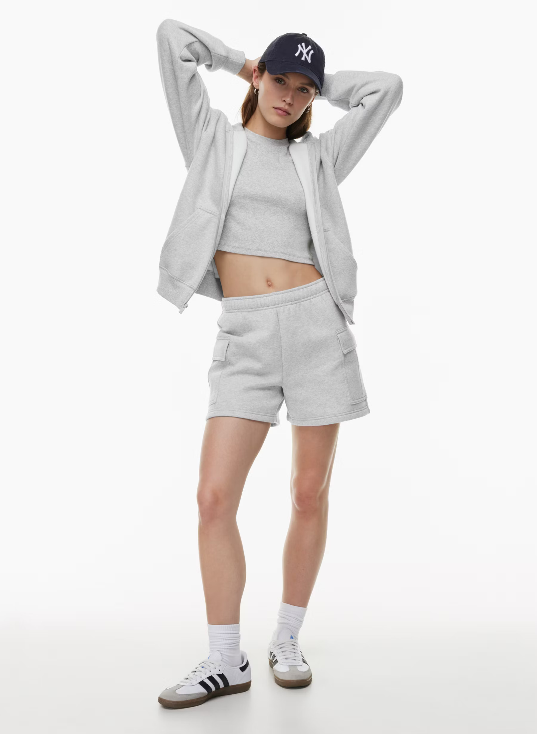 COZY FLEECE MEGA CARGO™ MID-THIGH SWEATSHORT | Aritzia
