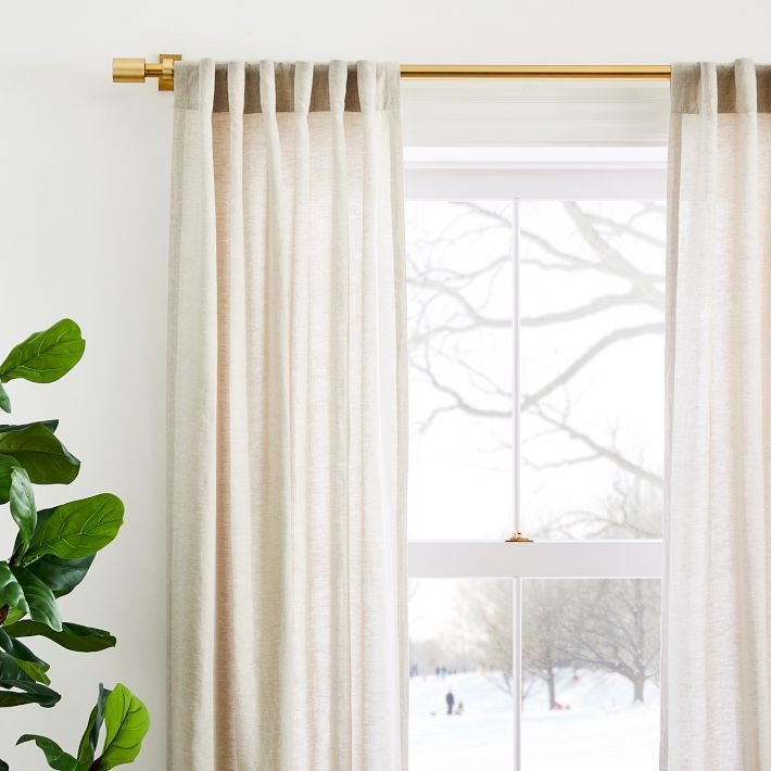 European Flax Linen & Luster Velvet Curtain | West Elm (US)