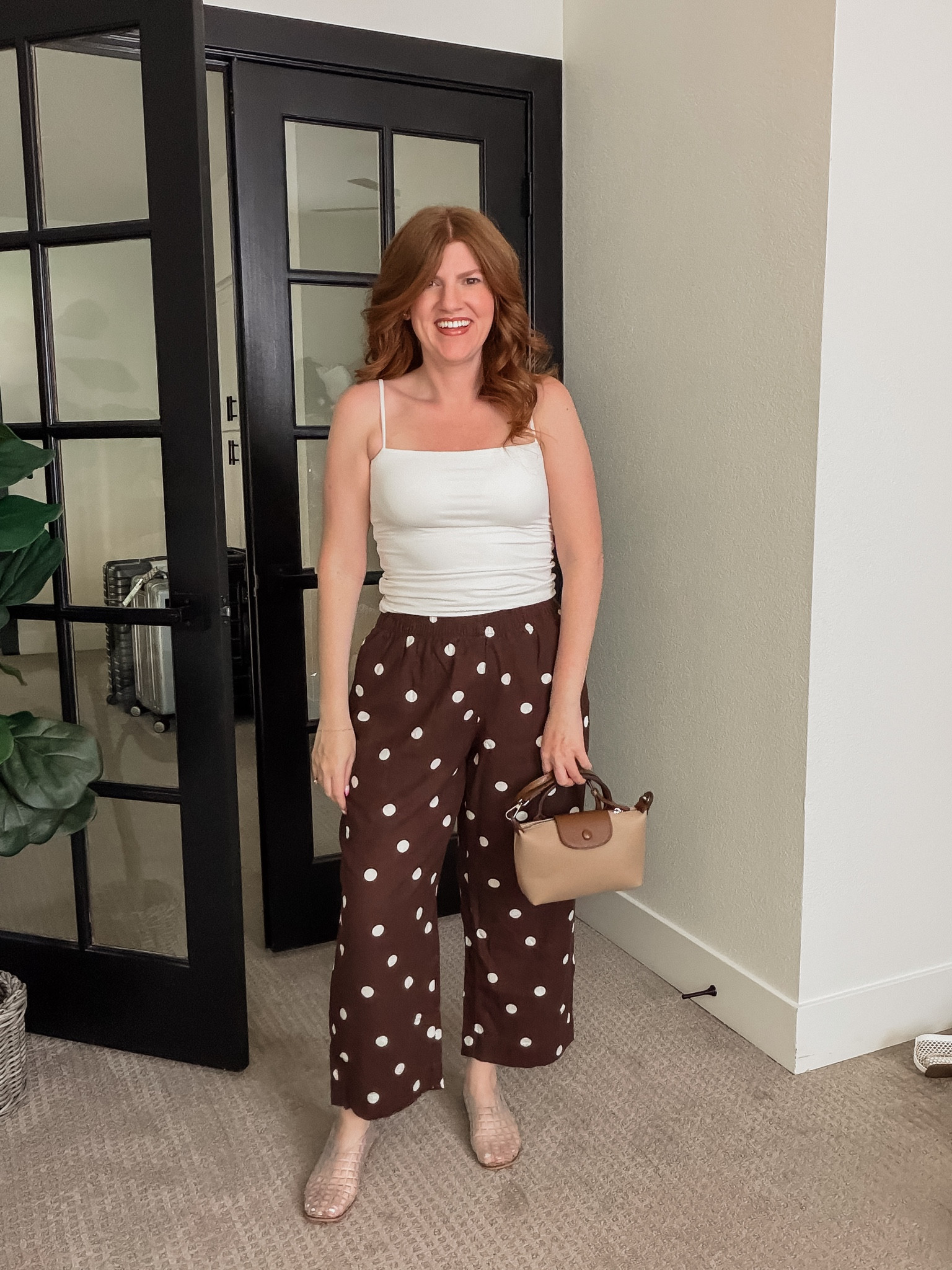 Love these fun polka dot pants! Size medium. Spring outfit. 

#LTKPetite #LTKootd #LTKSaleAlert