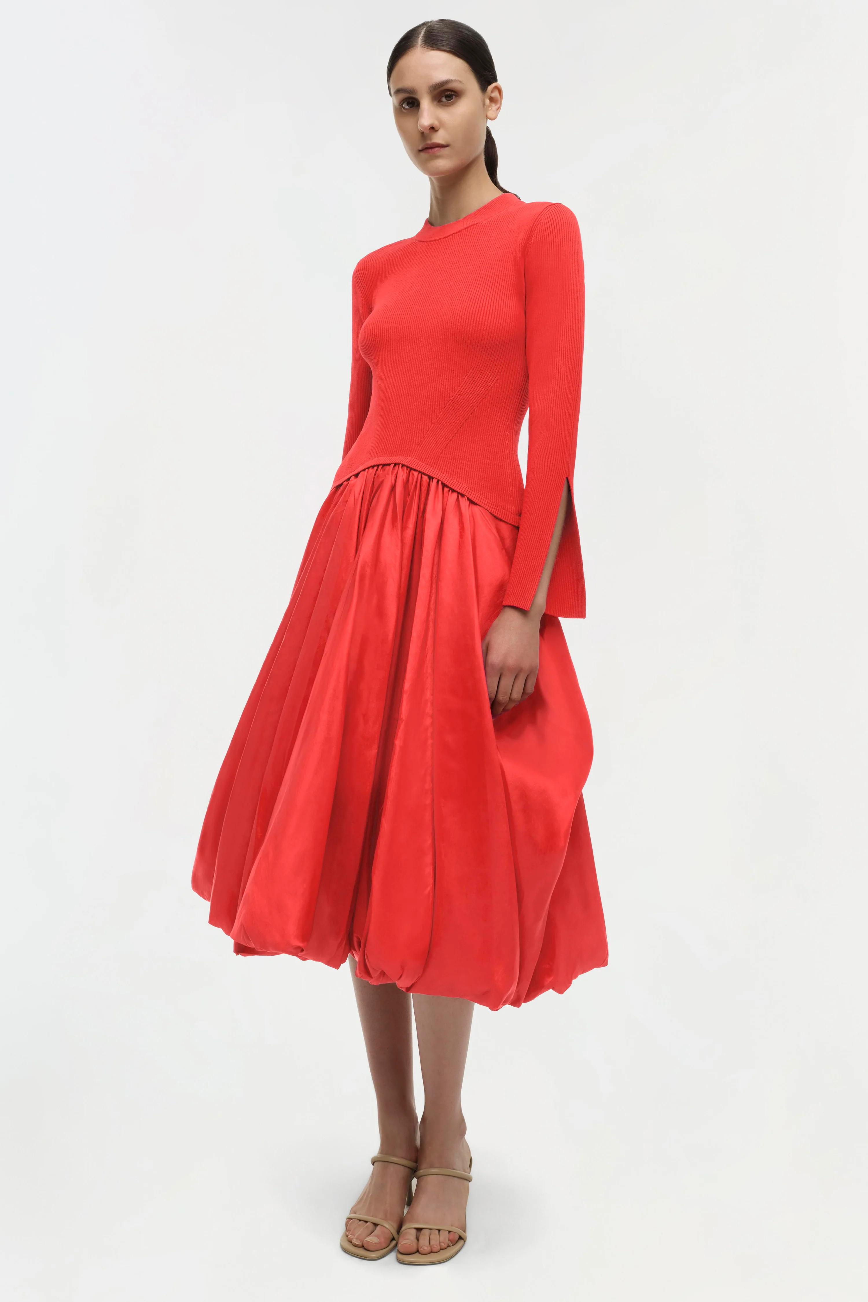 Kenlie Taffeta Knit Midi Dress | Simkhai