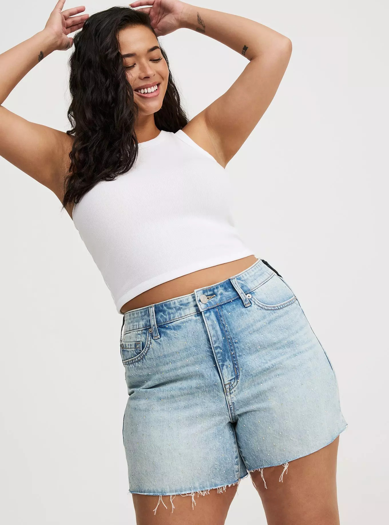5'' High-Rise Rhinestone Short | Torrid (US & Canada)