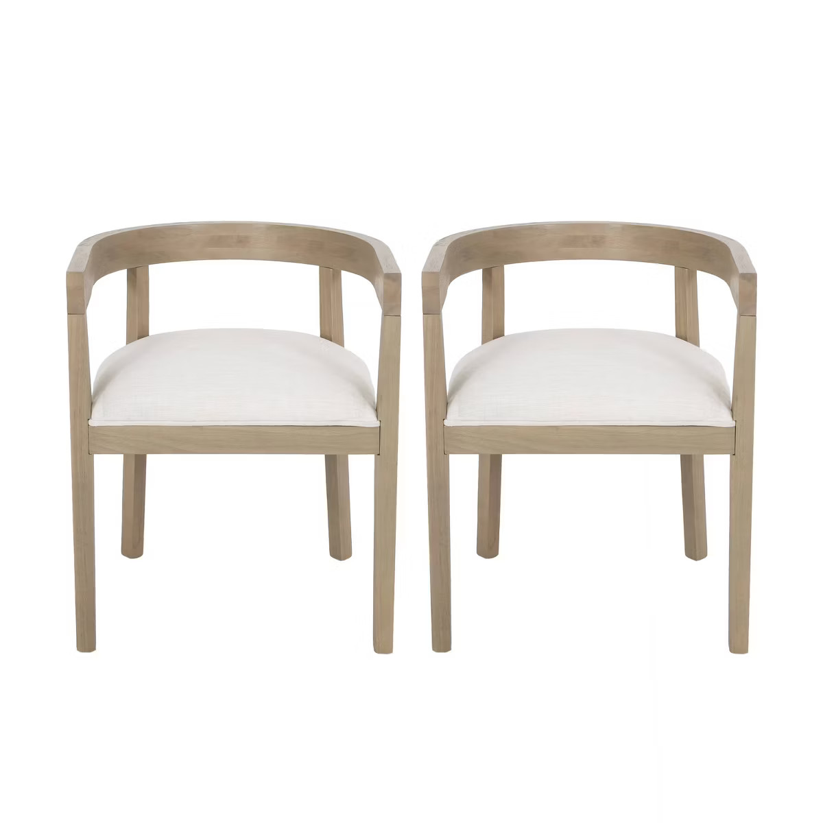 Christopher Knight Home Set of 2 Ladieu Fabric and Wood Tub Dining Chairs | Target