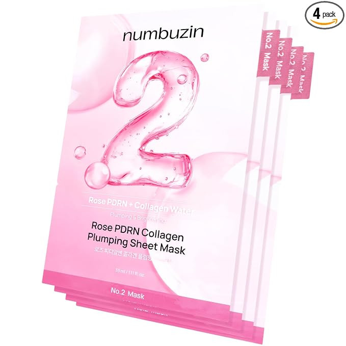 numbuzin No.2 Sheet Mask | Rose PDRN Collagen Plumping Sheet Mask | Korean Mask for face | Bright... | Amazon (US)