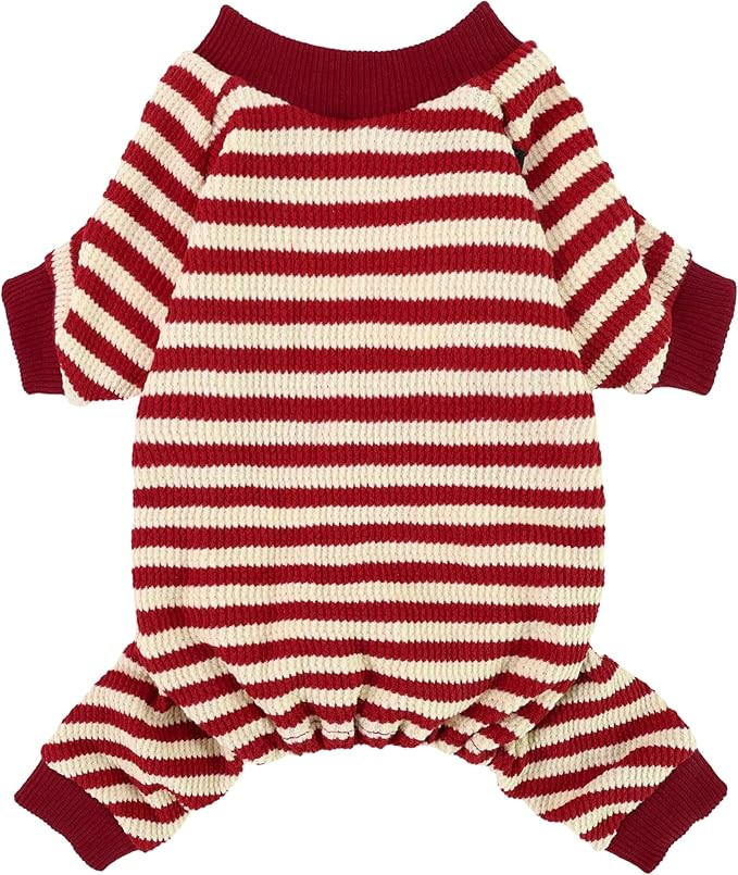 Fitwarm Red and White Striped Dog Pajamas, Waffle Dog Clothes for Small Dogs Girl Boy, Puppy Ones... | Amazon (US)