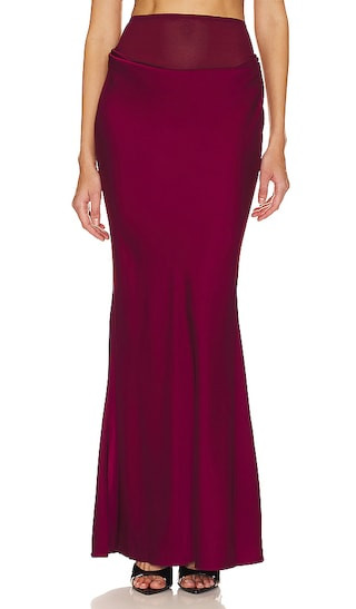 Eleni Maxi Skirt in Oxblood Red | Revolve Clothing (Global)
