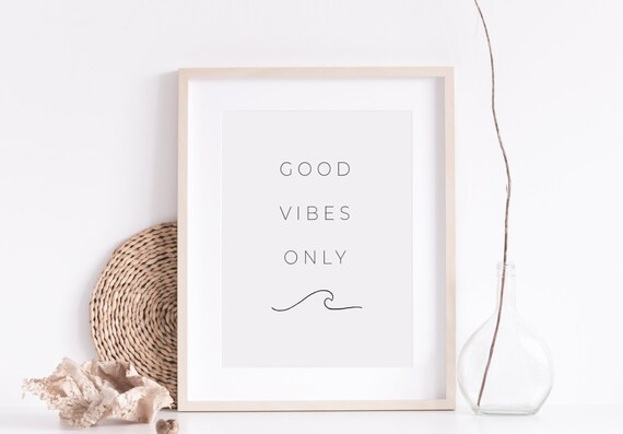 DIGITAL PRINT  Good Vibes Only Wave Print Boho Beachy Wave | Etsy | Etsy (US)
