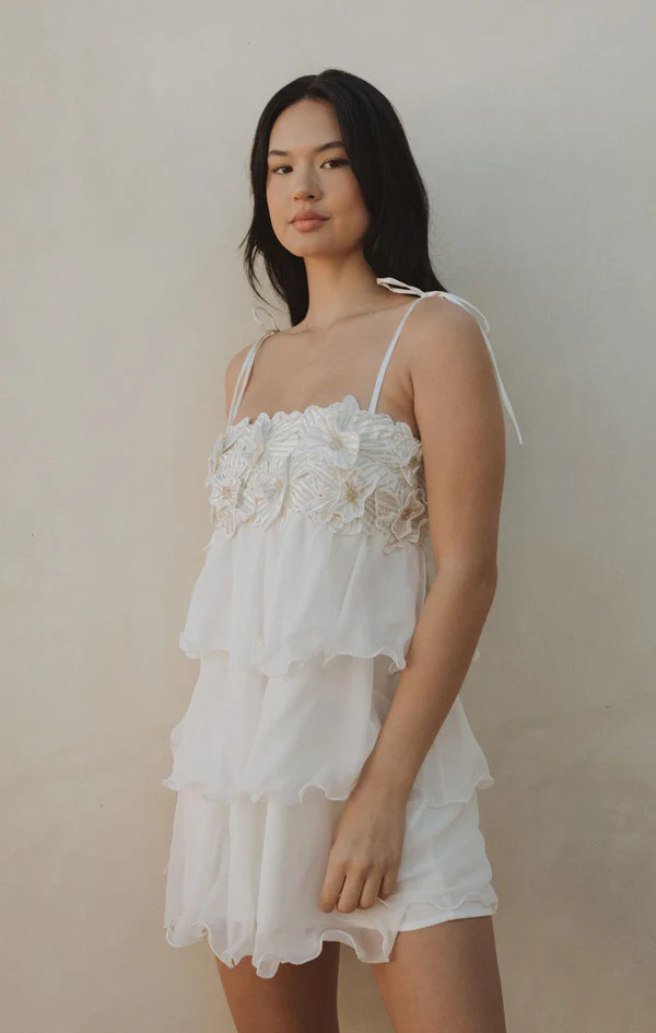 Gabriella Mini Dress ~ White Enchanted Embellishment | Show Me Your Mumu