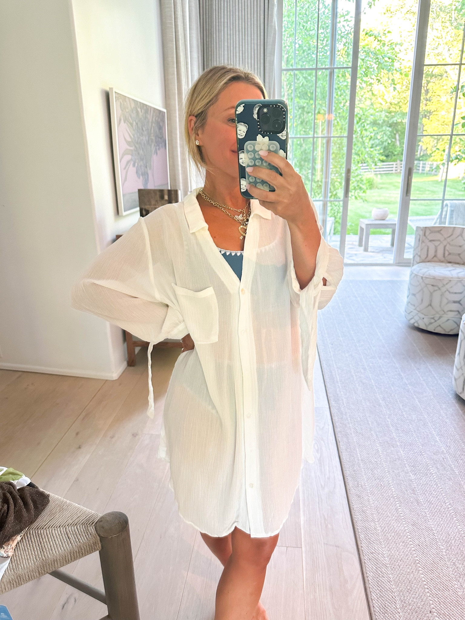 Seersucker Tie Cuff Cover-Up … curated on LTK