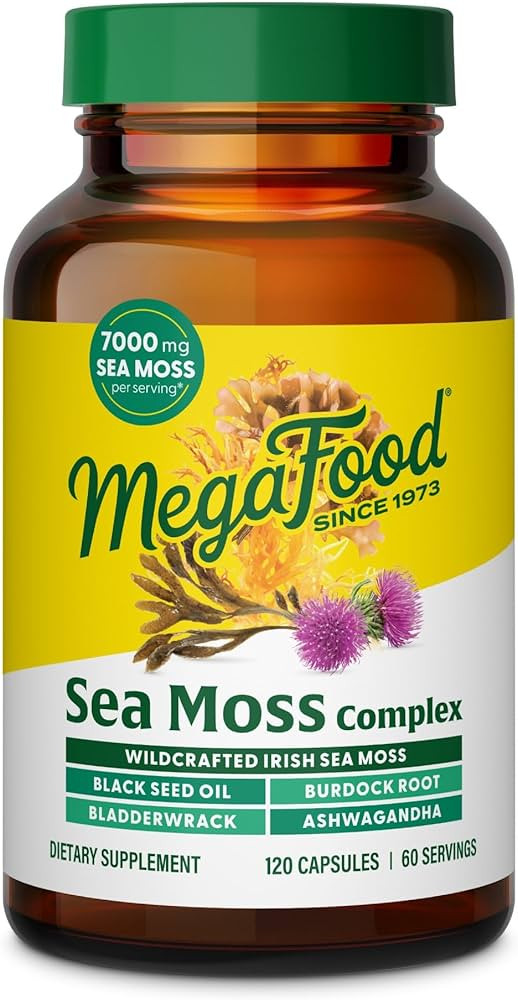 MegaFood Sea Moss Complex - Irish Sea Moss 7000mg Per Serving Plus Black Seed Oil, Burdock Root, ... | Amazon (US)