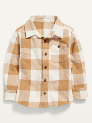 Long-Sleeve Plaid Pocket Shirt for Toddler Boys | Old Navy (US)