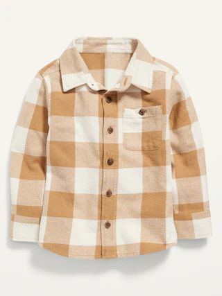 Long-Sleeve Plaid Pocket Shirt for Toddler Boys | Old Navy (US)