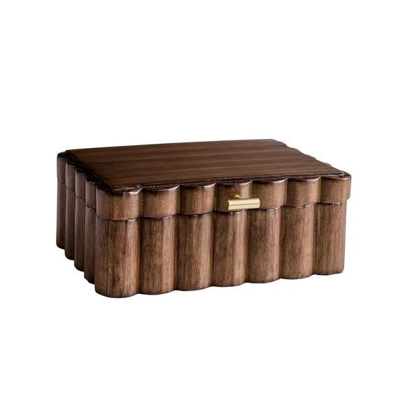 Better Homes & Gardens Scalloped Wooden Jewelry Box, Trinket Organizer with Lid, Decorative Stora... | Walmart (US)
