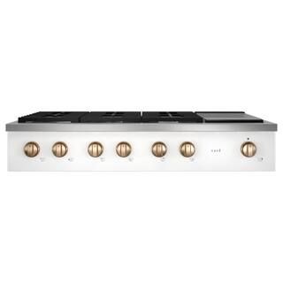 Cafe 48 in. Gas Cooktop in Matte White with 6 Burners-CGU486P4TW2 - The Home Depot | The Home Depot