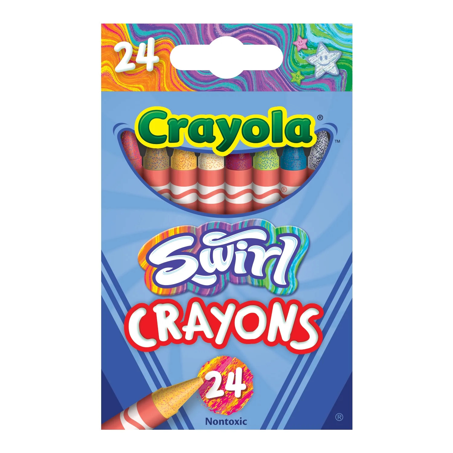 Crayola Swirl Crayons, 24 Ct, Multicolor Crayons, Easter Basket Essentials, Cute School Supplies,... | Walmart (US)