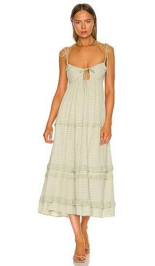 Frankie Midi Dress in Sage Green | Revolve Clothing (Global)