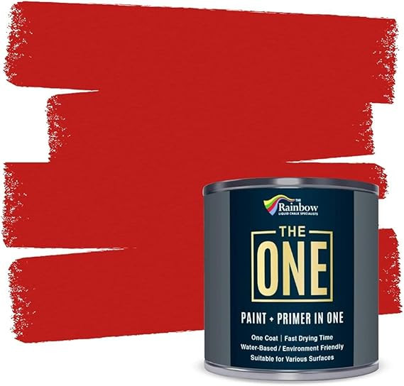 THE ONE All-In-One Paint & Primer - Red Gloss, 8.5 Fl Oz/250ml Sample | 1 Coat Formula | Easy Ind... | Amazon (US)