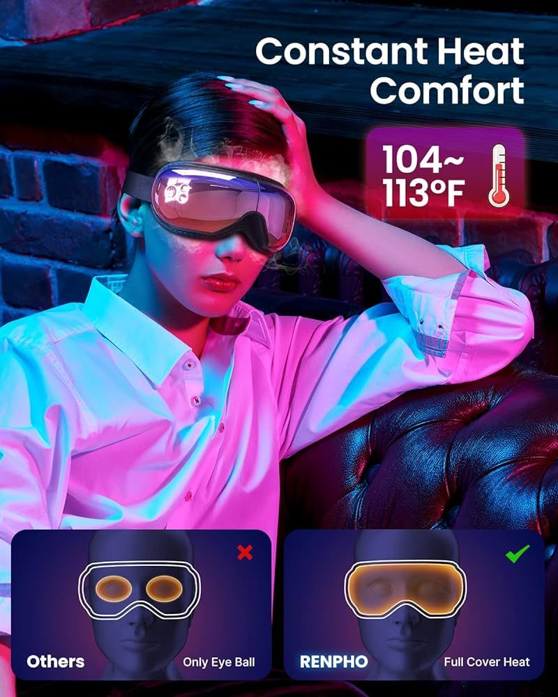 RENPHO Eyeris 1 - Eye Massager with Heat, Heated Eye Mask for Migraines, Bluetooth Music, Eye Car... | Amazon (US)