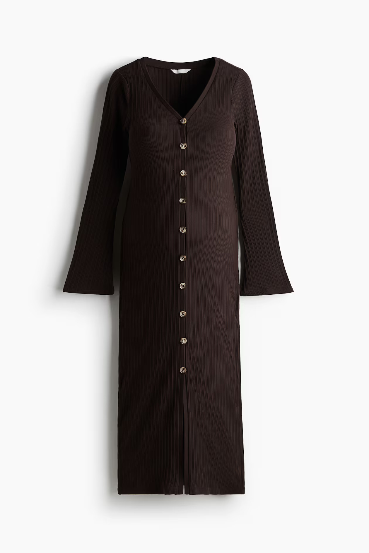 MAMA Button-Front Rib-Knit Dress | H&M (US + CA)