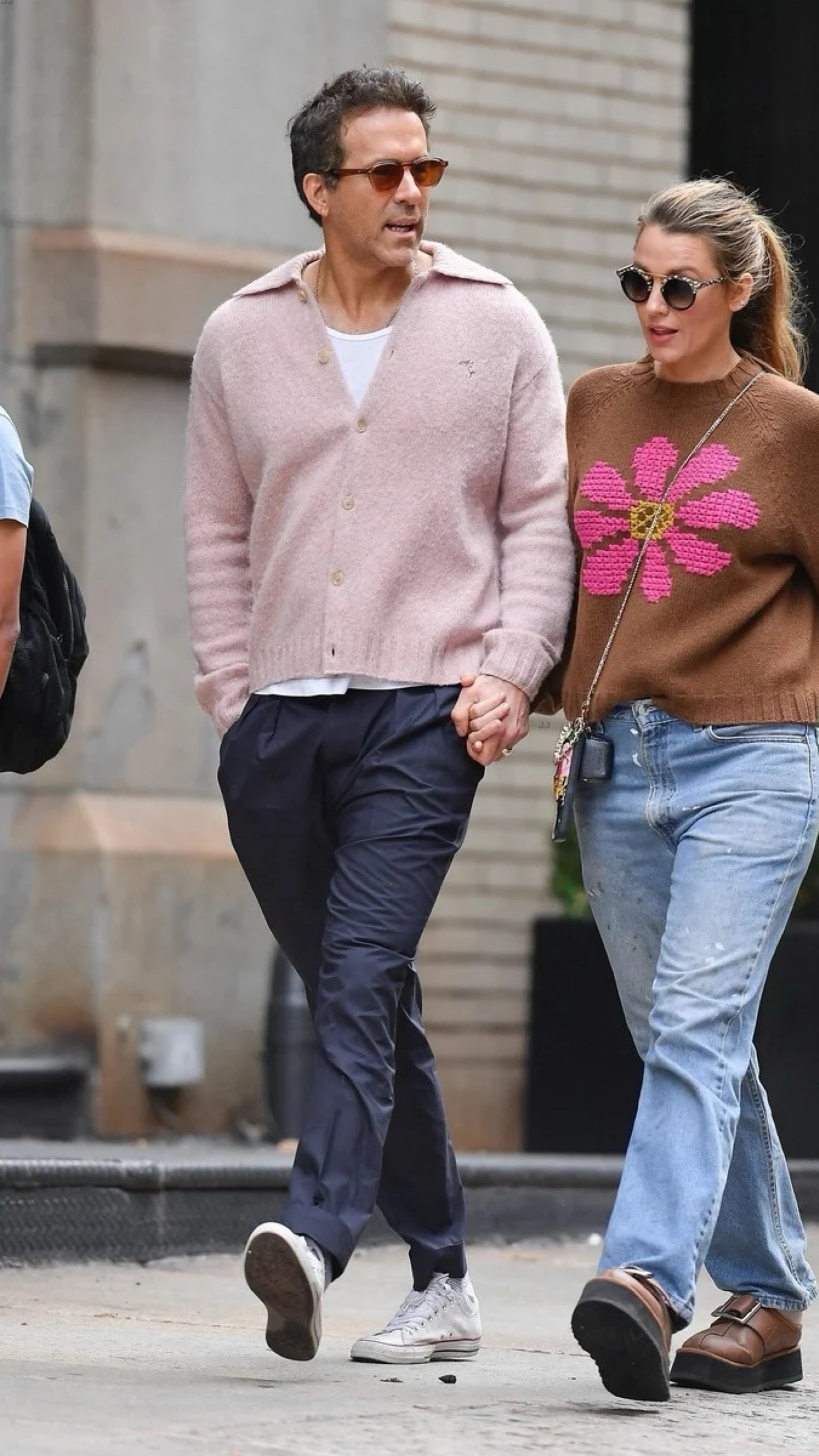 Ryan Reynolds on September 23, 2024 wearing an Acne Studios cashmere cardigan, Officine Generale pleated pants, and Converse shoes

#LTKMens #LTKOver40 #LTKStyleTip