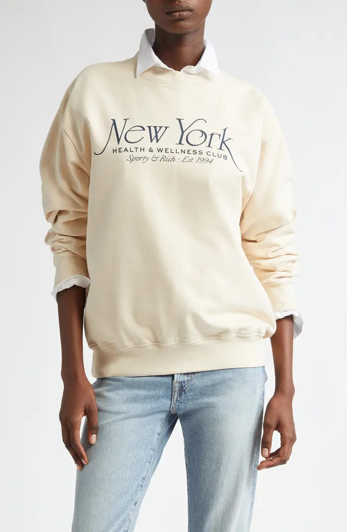 Sporty & Rich NY 94 Cotton Graphic Sweatshirt | Nordstrom | Nordstrom
