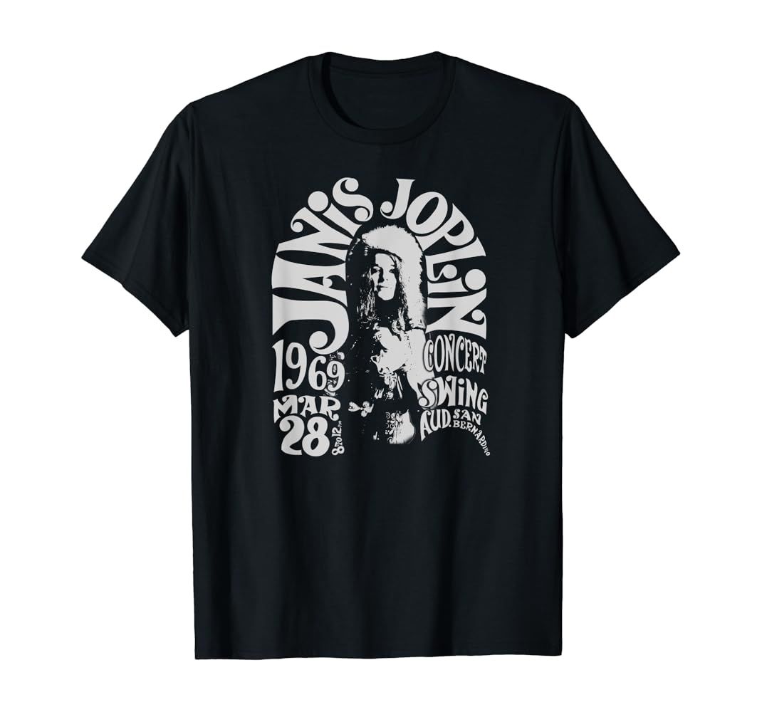 Janis Joplin San Bernadino 1969 T-Shirt | Amazon (US)