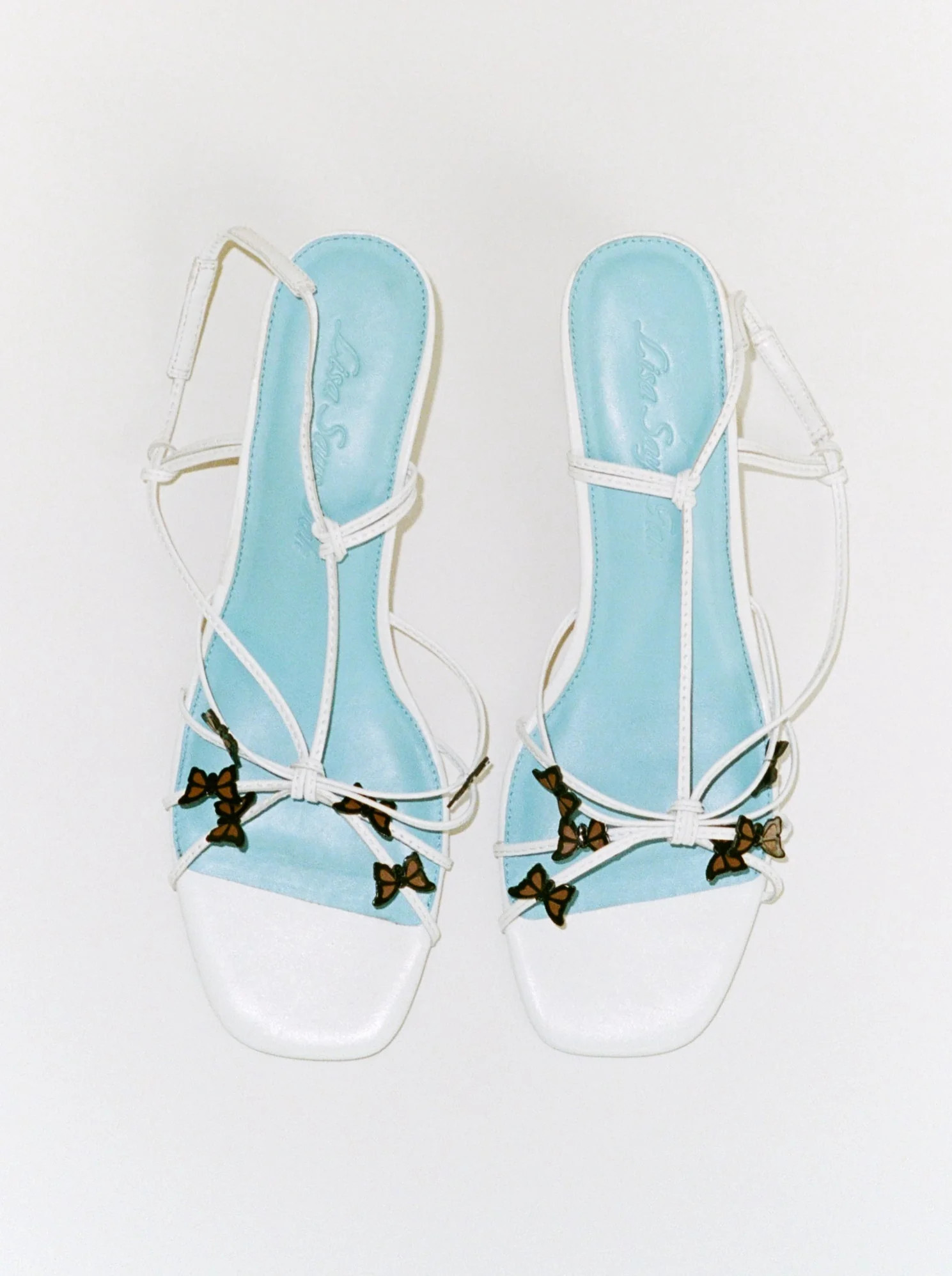 Fran Sandal - Mariposa White/Blue | Lisa Says Gah