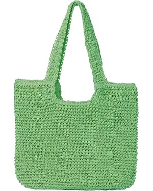 Beach Bags for Women - Summer Soft Large Woven Shoulder Purse Handbag, Beach Tote Straw Bag for S... | Amazon (US)