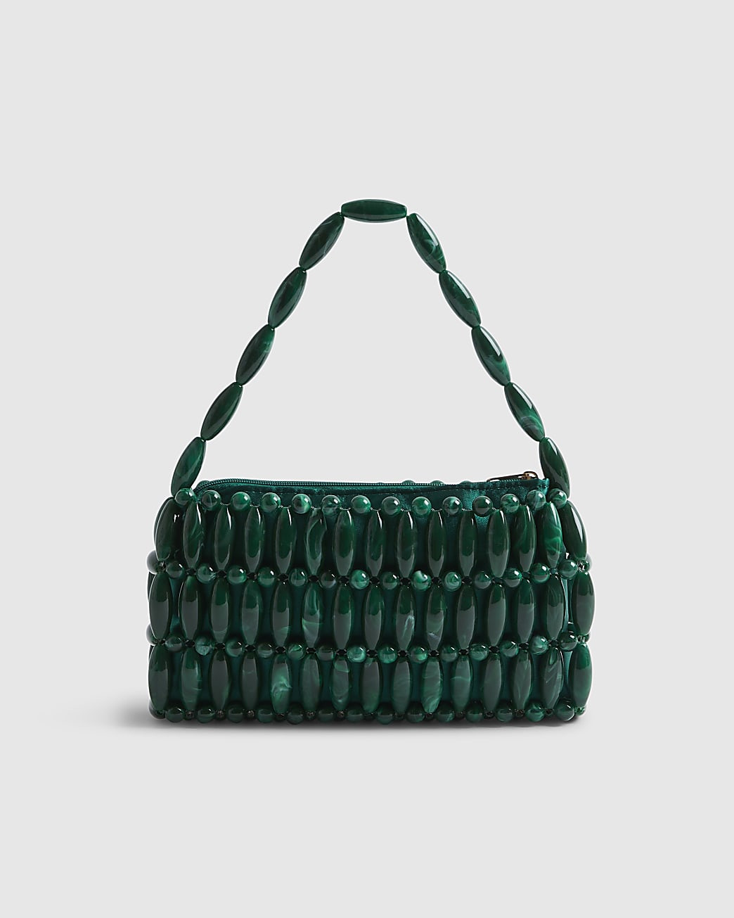 Green Beaded Clutch Bag | River Island UK & IE