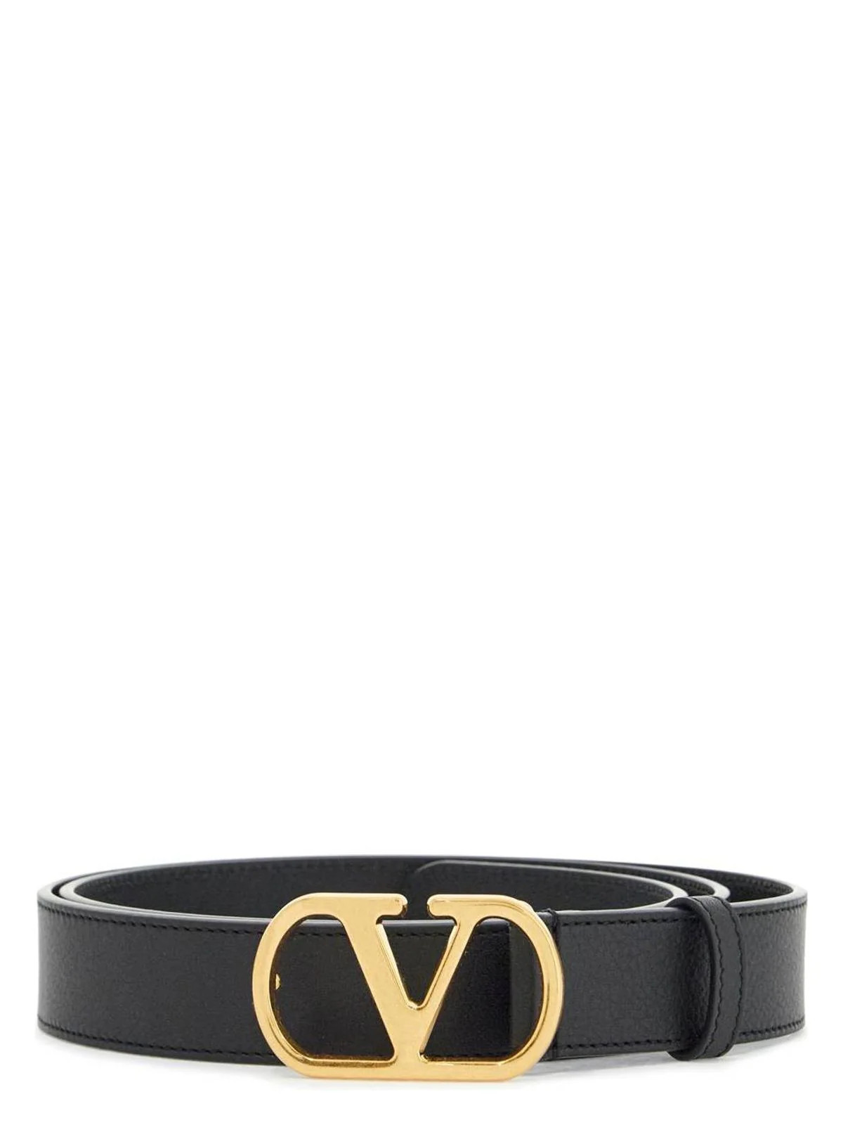 Valentino Garavani Men's Vlogo Signature Belt Black/gold | Size 90 EU | 6Y2T0SE1HCG Color 0NO | LOZURI