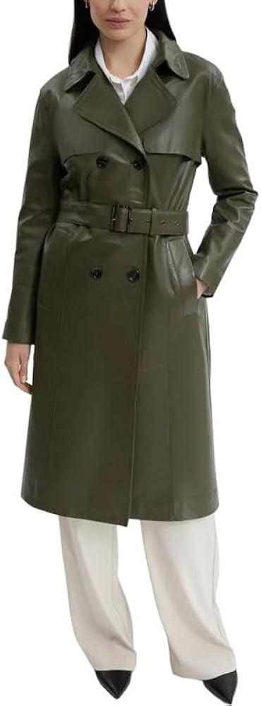 Yolo Jackets Classic Lapel Trench Coat Women Slim Overcoat with Belt - Womens Double Breasted Lon... | Amazon (US)