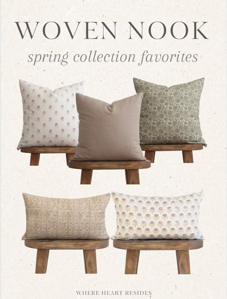 Woven Nook spring collection favorites, spring throw pillows, throw pillow covers. 

#LTKhome #LTKSeasonal